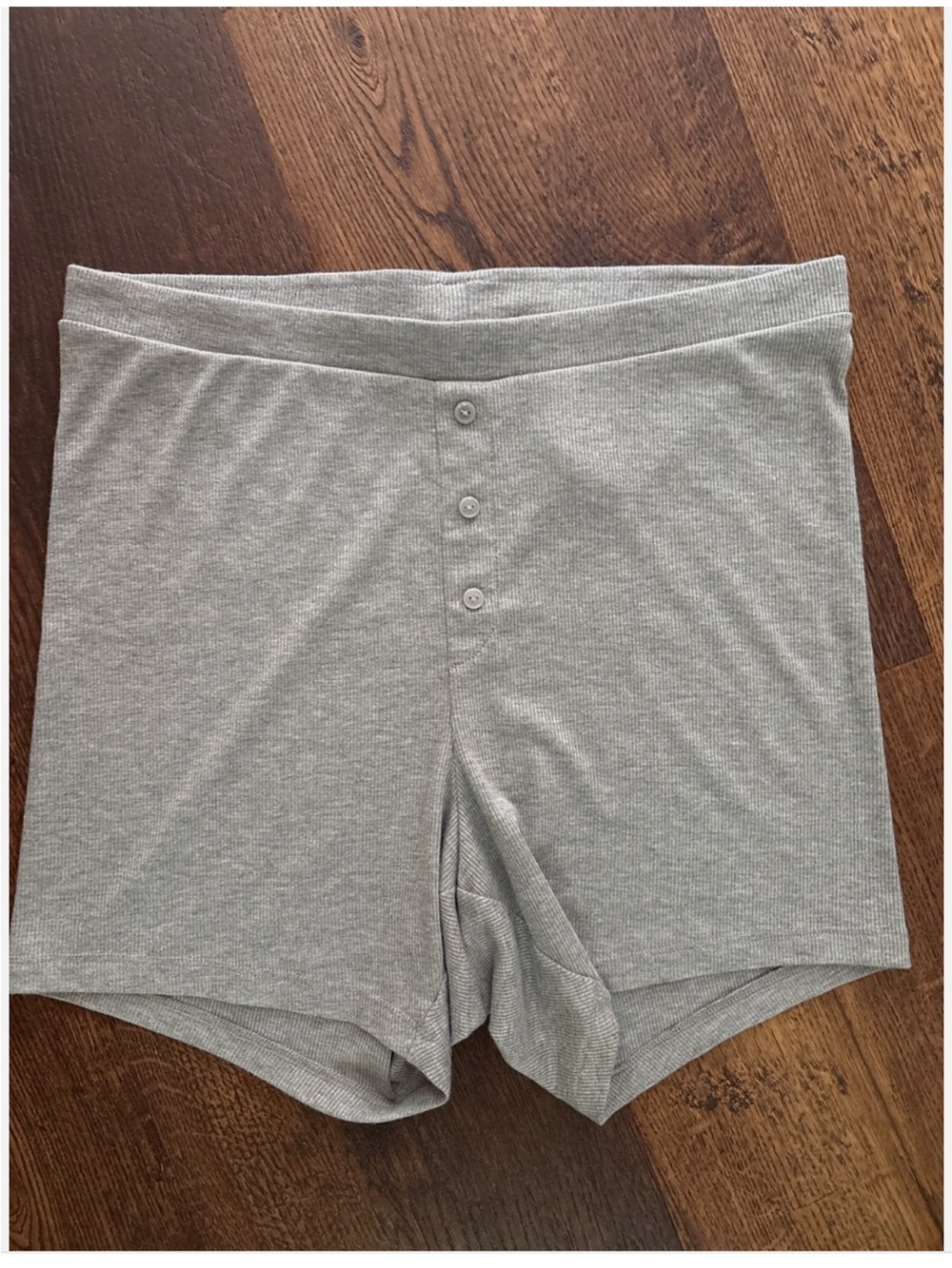 GapBody Modal Baby Ribbed Boxer Pajama Lounge Shorts PETITE MEDIUM gray EUC!